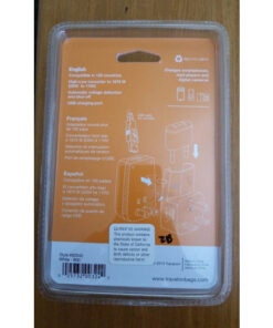 Travelon Universal-3-in-1 Converter, Adapter, USB Charger back