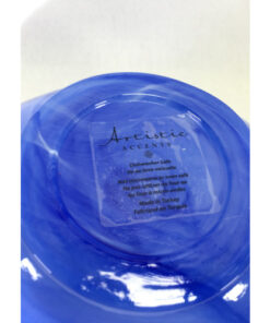 Artistic Accents Cobalt Blue Swirl / Cloud Pattern Bean Shape Glass Bowl