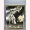 1987 J. Karam Gold Foil Print of Sailboats