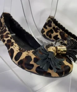 Tory Burch Calf Hair Animal Print Flats Size 6.5