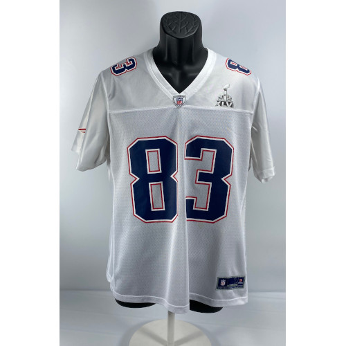 Vtg Reebok Wes Welker 83 New England Patriots Super Bowl XLII Jersey NFL  Mens Lg