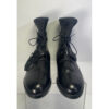 Stuart Weitzman Black 'Stitchwork' Lace Up Leather Combat Boots Size 9.5