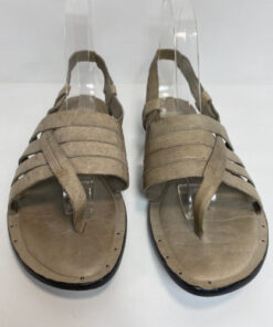 Eileen Fisher Size 10 Taupe Leather Criss-Cross Thong Greek Sandals