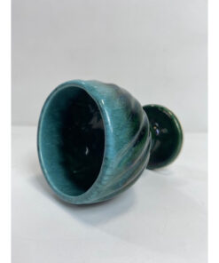 Alternative view of Vintage Hull USA Pottery F5 Blue Green Drip Glaze Swirl Goblet Planter